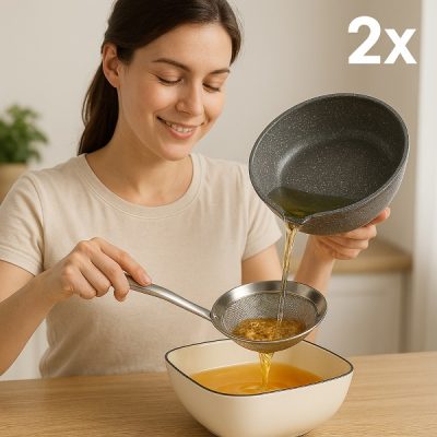 Colino in acciaio inossidabile che filtra tutto (2 pezzi) | FILTRINKA